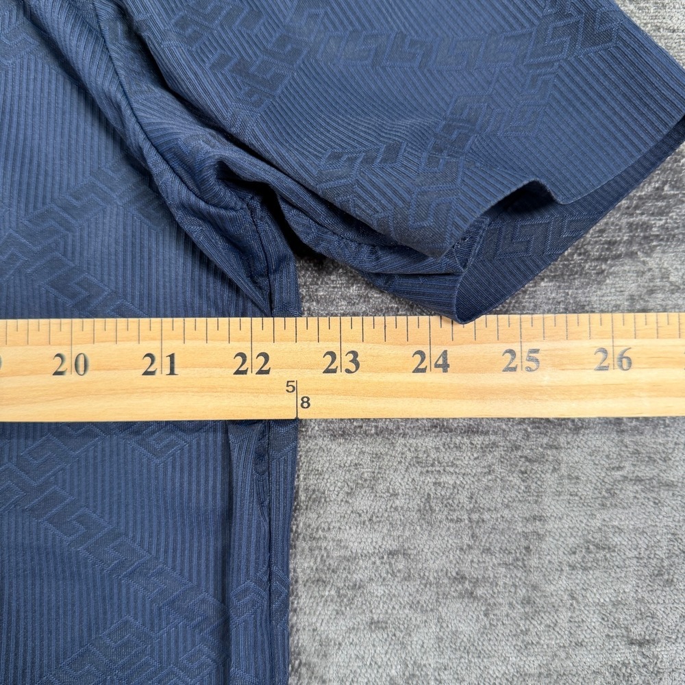 Pavini Polo Shirt Geometric Pattern Navy Short Sleeve XL - Picture 7 of 8
